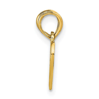 14K Gelbgold Poliert 2 Stück Break Apart Beste Friends Herzen Anhänger