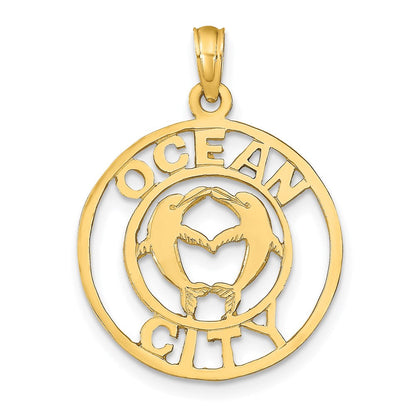 14K Gelbgold OCEAN CITY Anhänger mit Delfinen