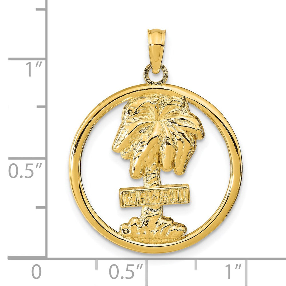 14K Gelbgold HAWAII-Palmenbaum-Anhänger