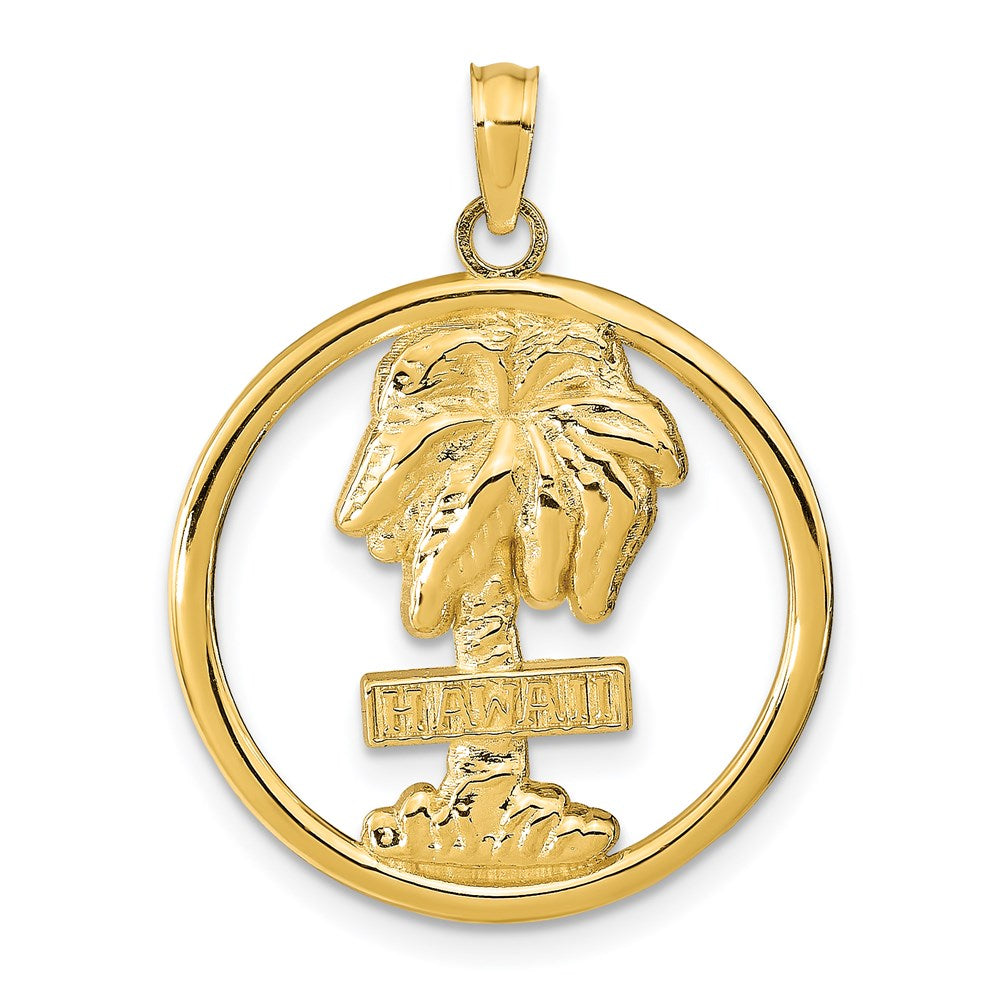 14K Gelbgold HAWAII-Palmenbaum-Anhänger
