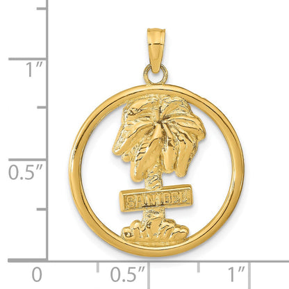 14 Karat Gelbgold SANIBEL Palme-Anhänger