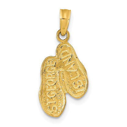 14K Gelbgold St. George Island Wendbar Flip Flops Anhänger