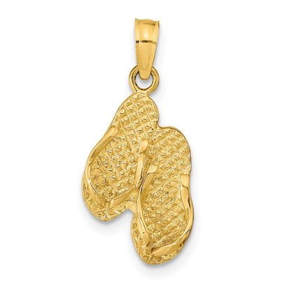 14K Gelbgold St. George Island Wendbar Flip Flops Anhänger