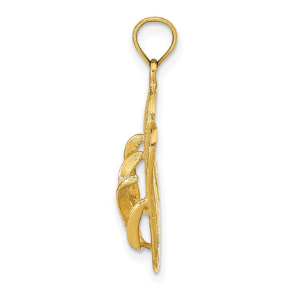 14K Gelbgold 3D KEY WEST Wendeanhänger Flip-Flops
