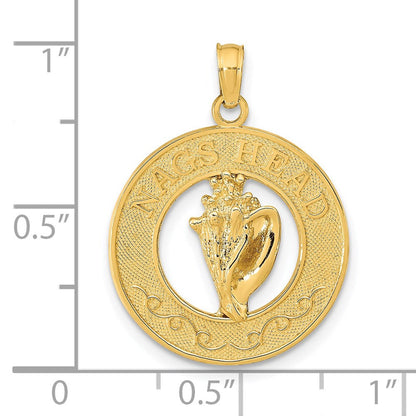 14K Gelbgold Anhänger mit NAGS HEAD und Schneckenhaus-Motiv