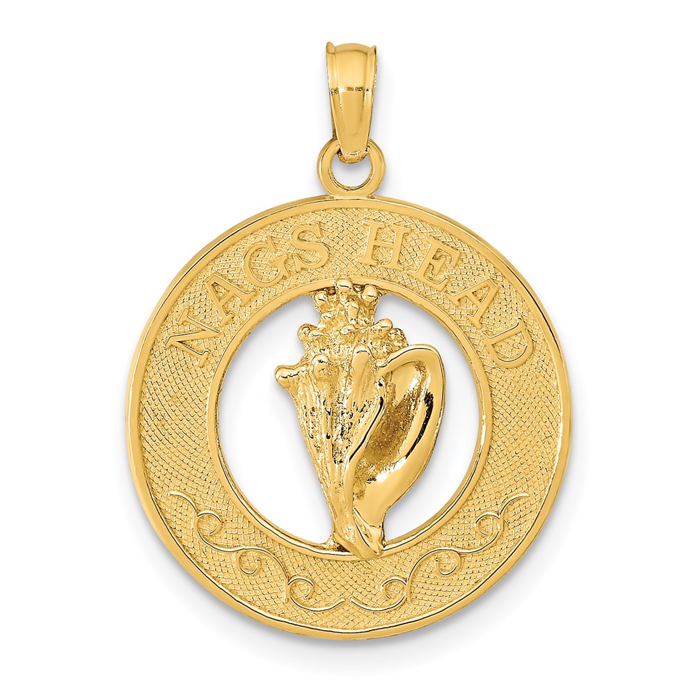 14K Gelbgold Anhänger mit NAGS HEAD und Schneckenhaus-Motiv