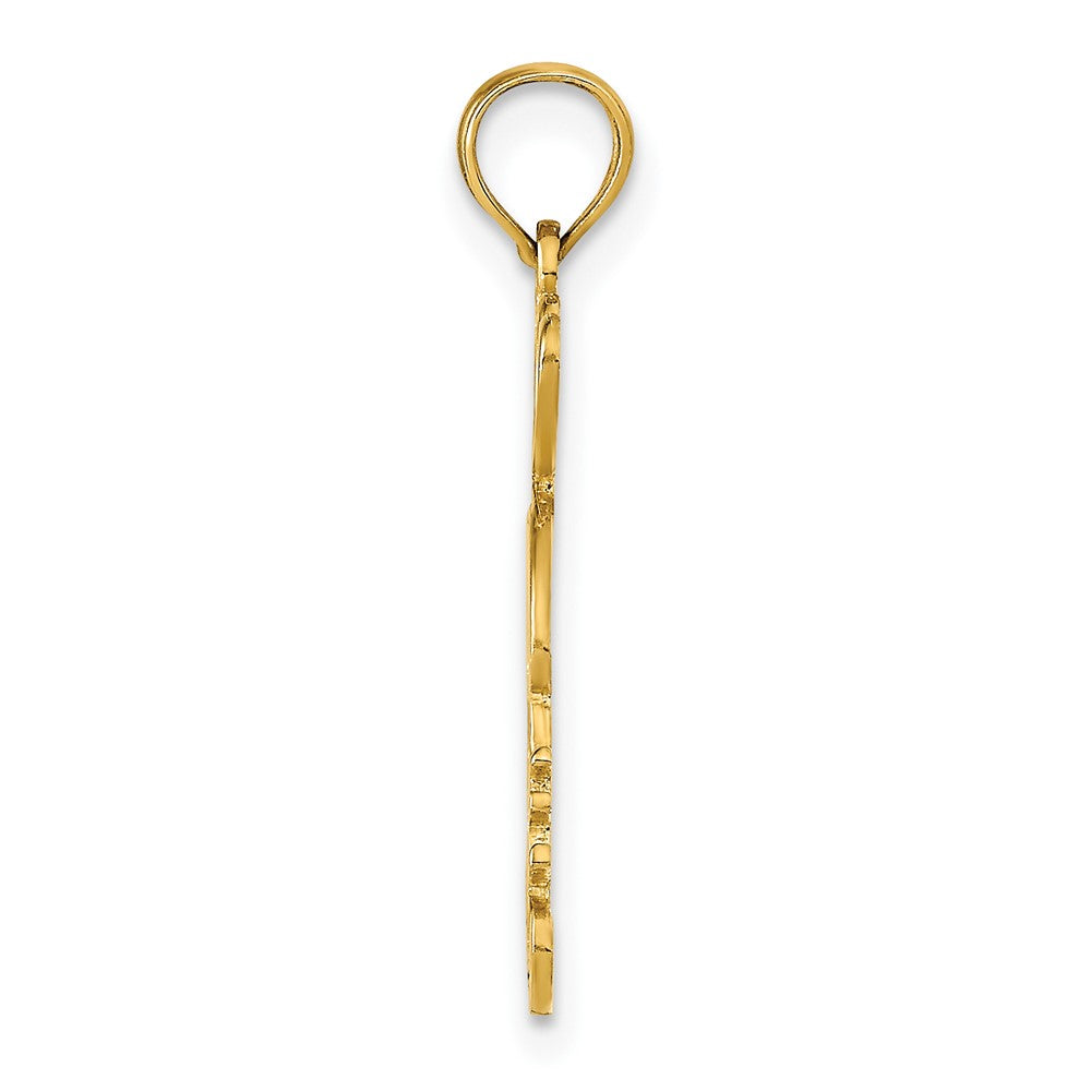 14K Gelbgold I Herz St. George Island mit Delfin Anhänger