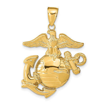 14K Gelbgold Anhänger mit Marine-Corps-Insignie