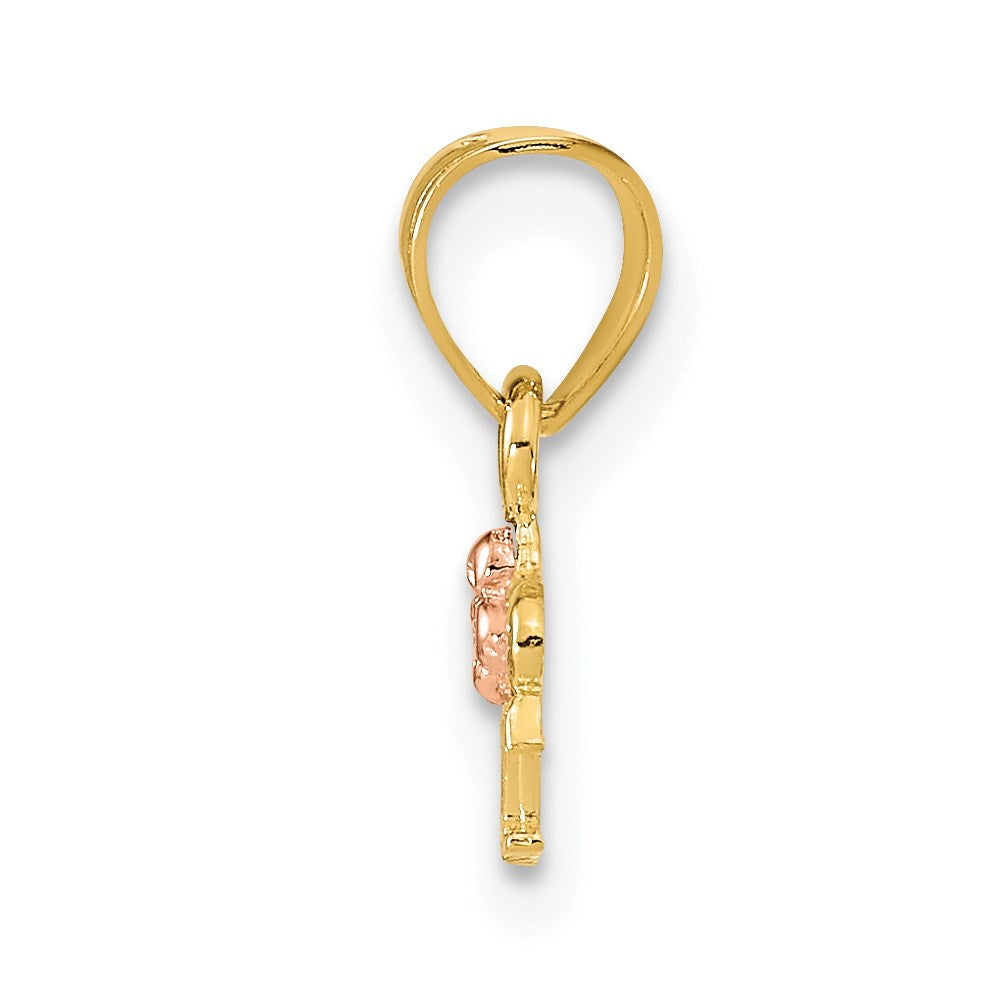 14K Bicolor Rose und Gelbgold Brat Anhänger