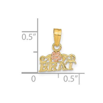 14K Bicolor Rose und Gelbgold Brat Anhänger