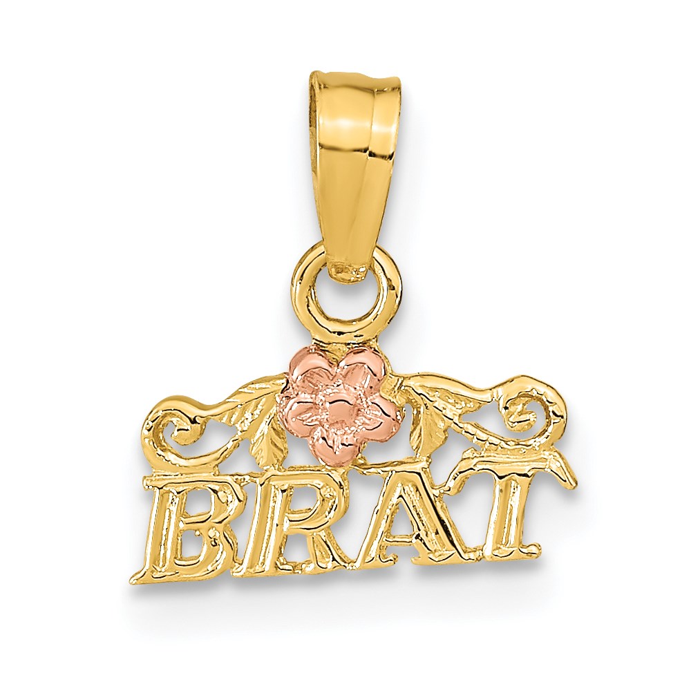 14K Bicolor Rose und Gelbgold Brat Anhänger