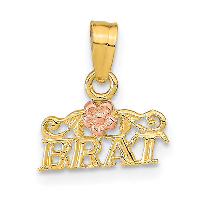 14K Bicolor Rose und Gelbgold Brat Anhänger