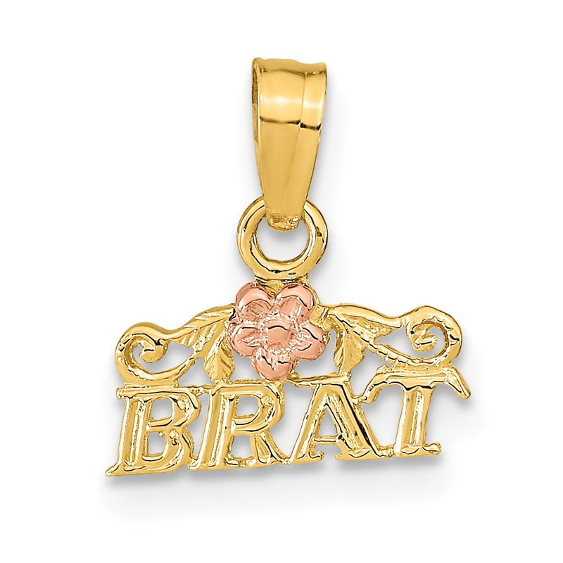 14K Bicolor Rose und Gelbgold Brat Anhänger