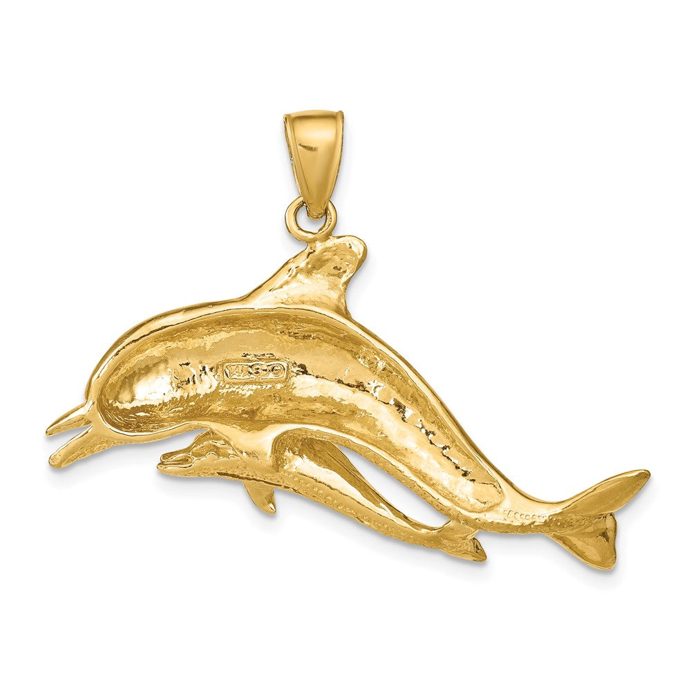 14K Gelbgold Delfin-Anhänger