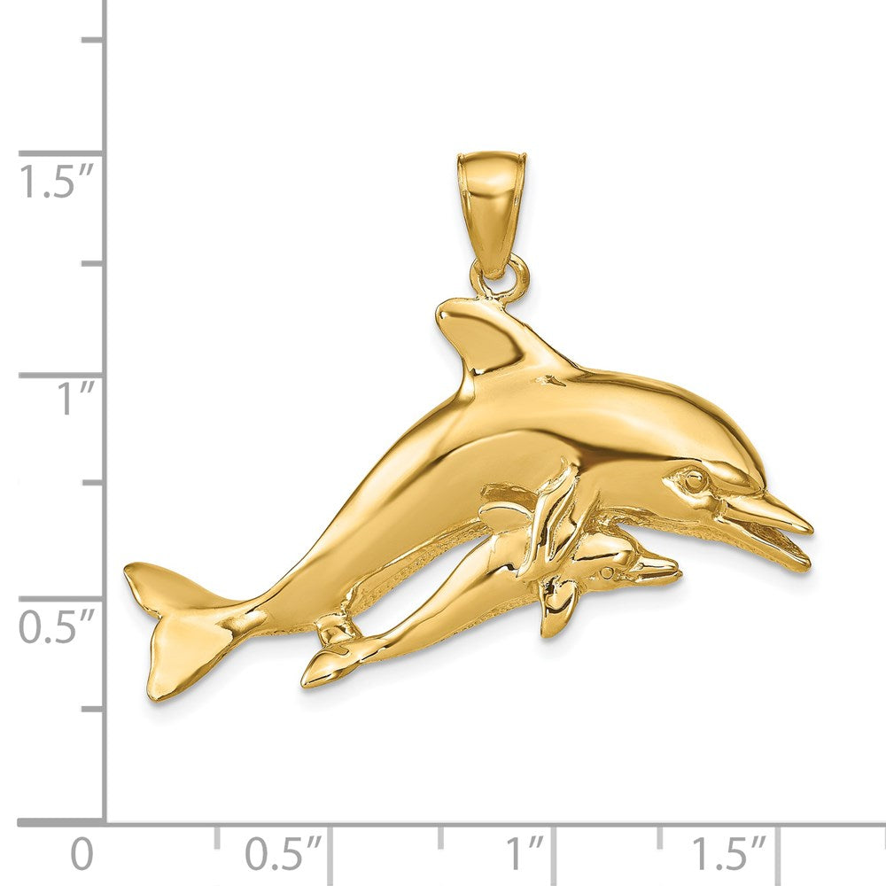 14K Gelbgold Delfin-Anhänger