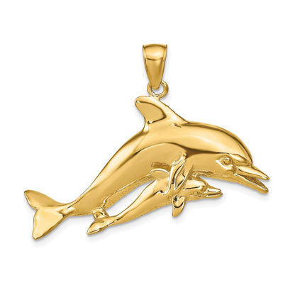 14K Gelbgold Delfin-Anhänger
