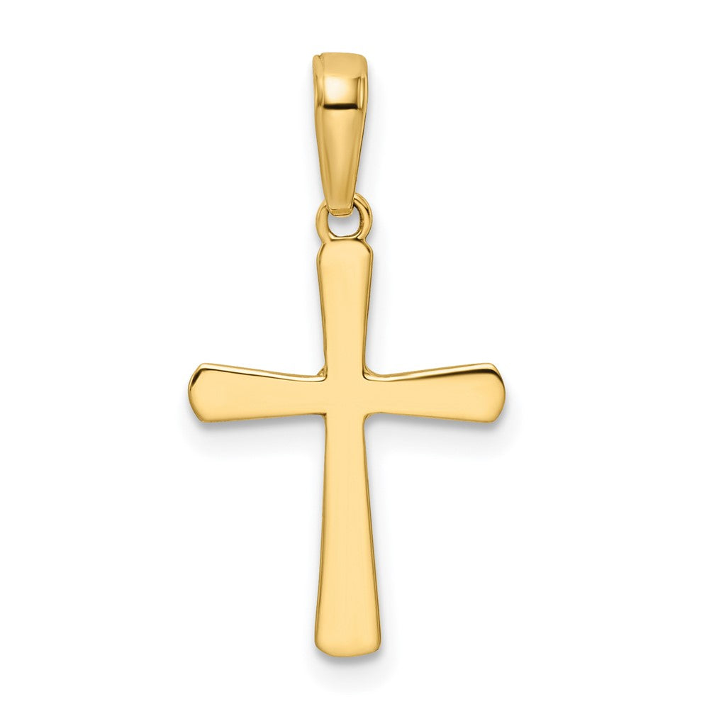 14K Gelb & Rhodium mit Rhodium Diamantiert Kreuz Anhänger