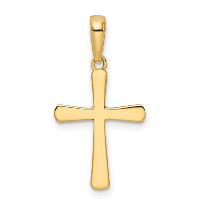14K Gelb & Rhodium mit Rhodium Diamantiert Kreuz Anhänger