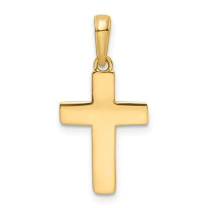 14K Gelb & Rhodium mit Rhodium Diamantiert Kreuz Anhänger