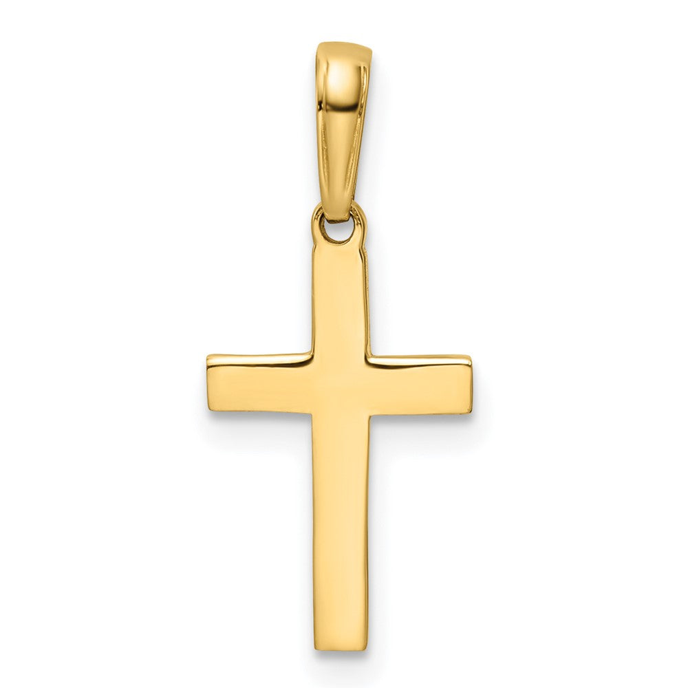 14K Gelb & Rhodium mit Rhodium Diamantiert Kreuz Anhänger