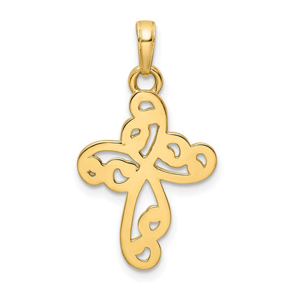 14K Gelb- und Rhodiumgold mit Rhodium, diamantierter Kreuzanhänger