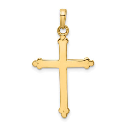 14K Gelb- und Rhodiumgold-Kreuzanhänger mit Rhodium, diamantiert