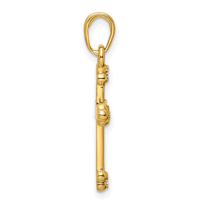 Kreuzanhänger aus 14K Gelb- und Rhodiumgold mit Rhodium, diamantiert