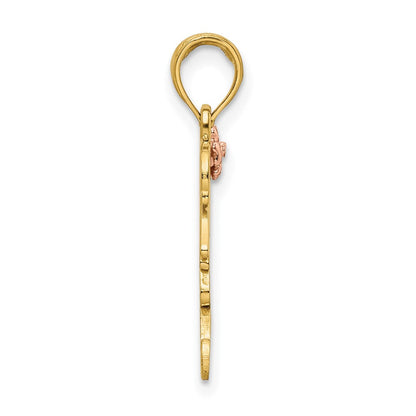14K Bicolor Gold Rosé- und Gelbgold Anhänger „I Love You Mom“