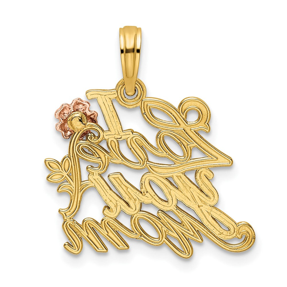 14K Bicolor Gold Rosé- und Gelbgold Anhänger „I Love You Mom“