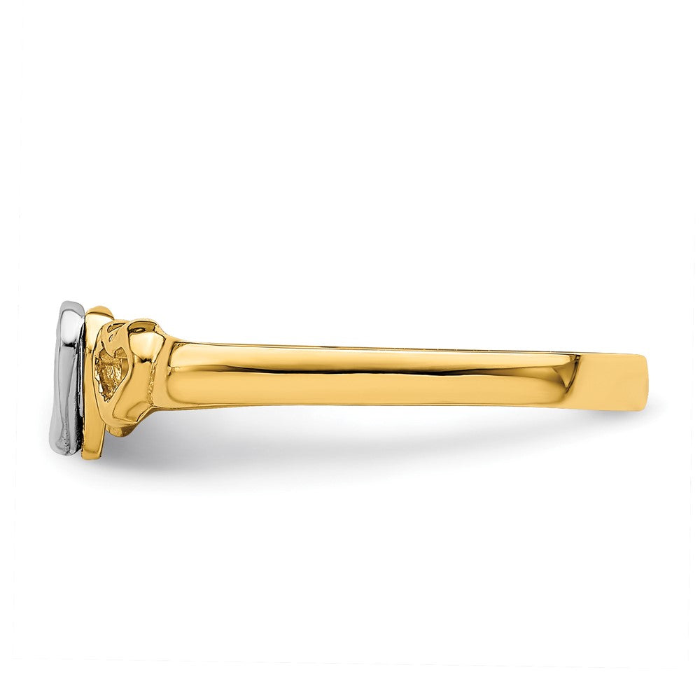 14K Bicolor Gold Ring mit Herzen