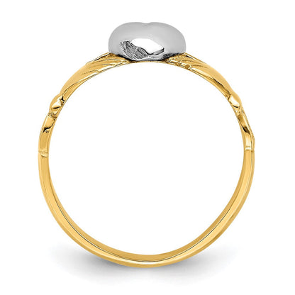 14K Bicolor Tt Gelb & Weißgold Baby Claddagh Ring (development)