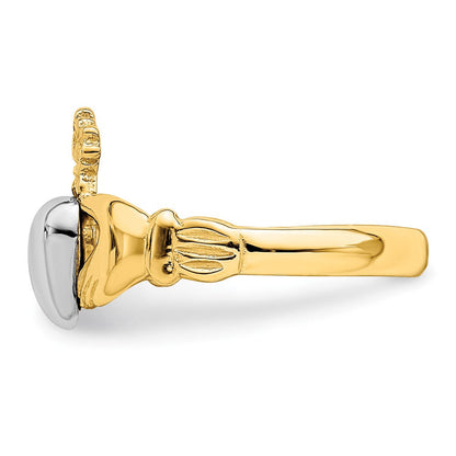 14K Bicolor Tt Gelb & Weißgold Baby Claddagh Ring (development)