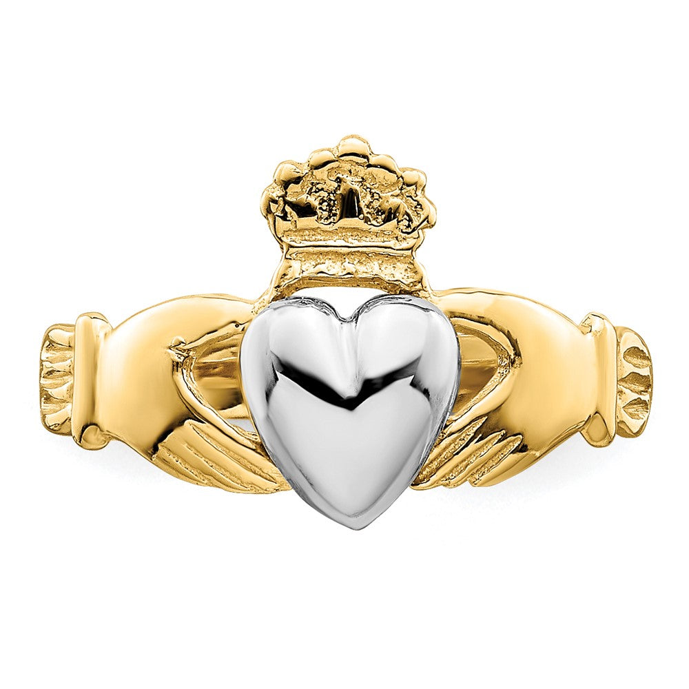 14K Bicolor Tt Gelb & Weißgold Baby Claddagh Ring (development)