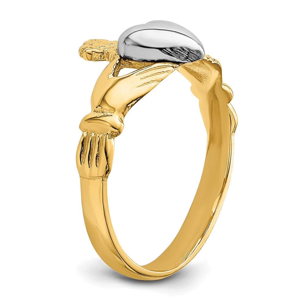 14K Bicolor Tt Gelb & Weißgold Baby Claddagh Ring (development)