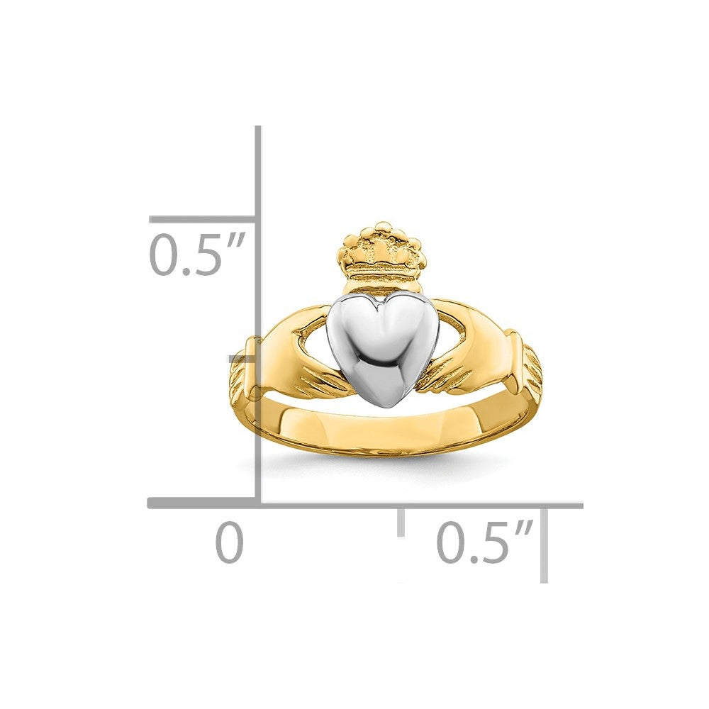 14K Bicolor Tt Gelb & Weißgold Baby Claddagh Ring (development)