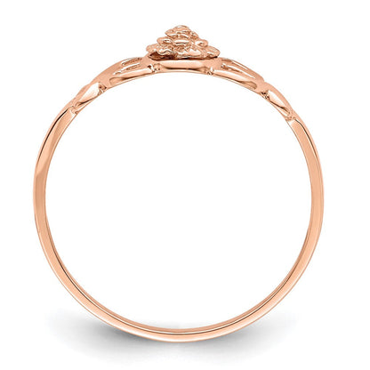 14K Roségold Ring mit poliertem Blumendesign
