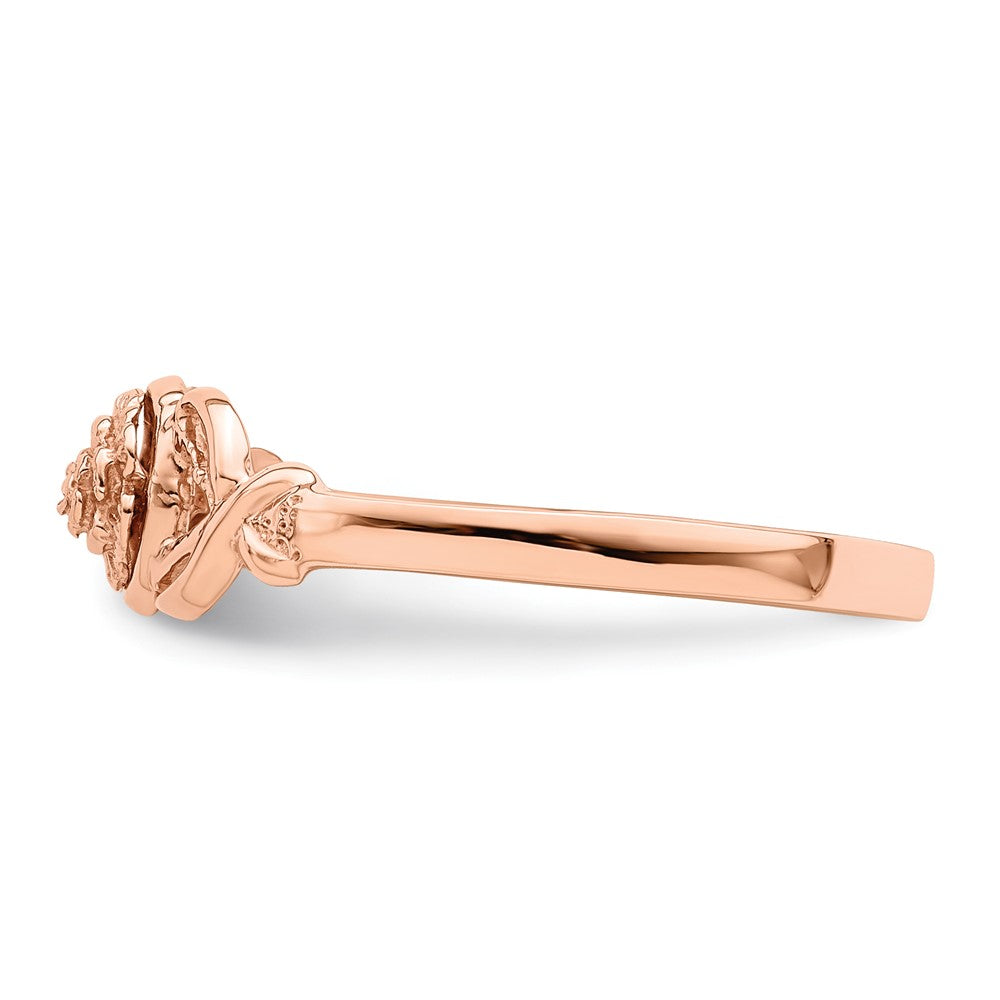 14K Roségold Ring mit poliertem Blumendesign