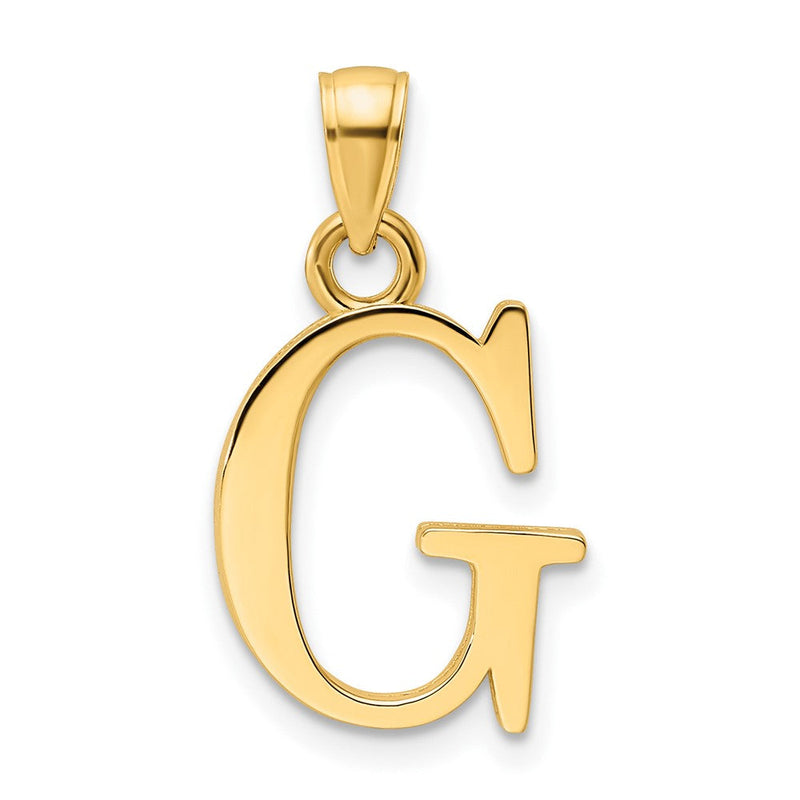 14K Gelbgold Polierter Buchstabe-G-Anhänger