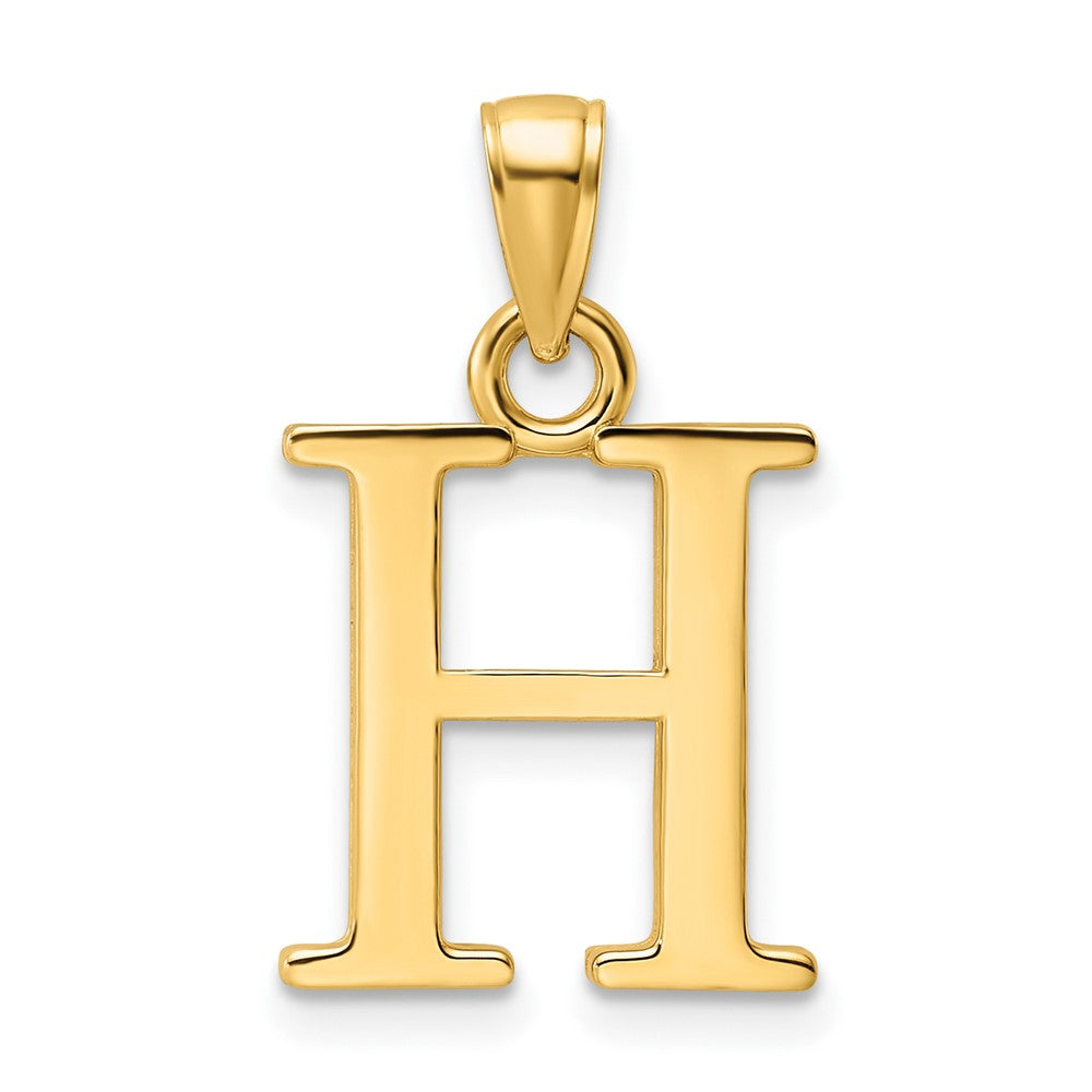 14K Gelbgold Poliert Buchstabe H Anhänger