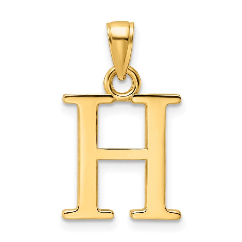14K Gelbgold Poliert Buchstabe H Anhänger