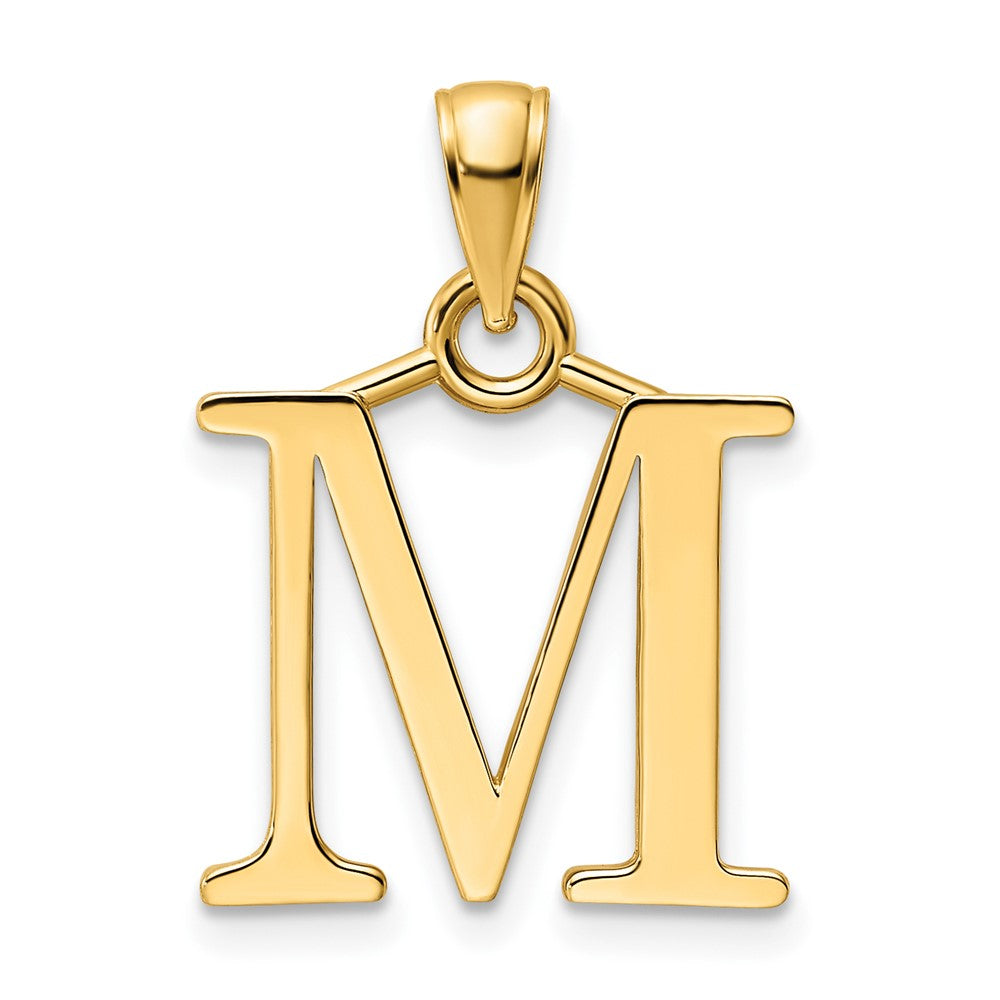 14K Gelbgold polierter Buchstabe M Anhänger