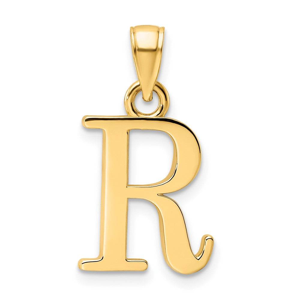 14K Gelbgold Polierter Buchstabe R Anhänger