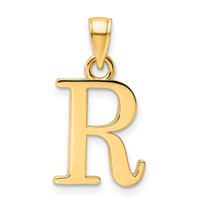 14K Gelbgold Polierter Buchstabe R Anhänger
