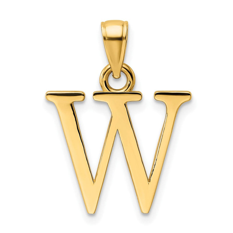 Anhänger Buchstabe W aus 14K Gelbgold, poliert