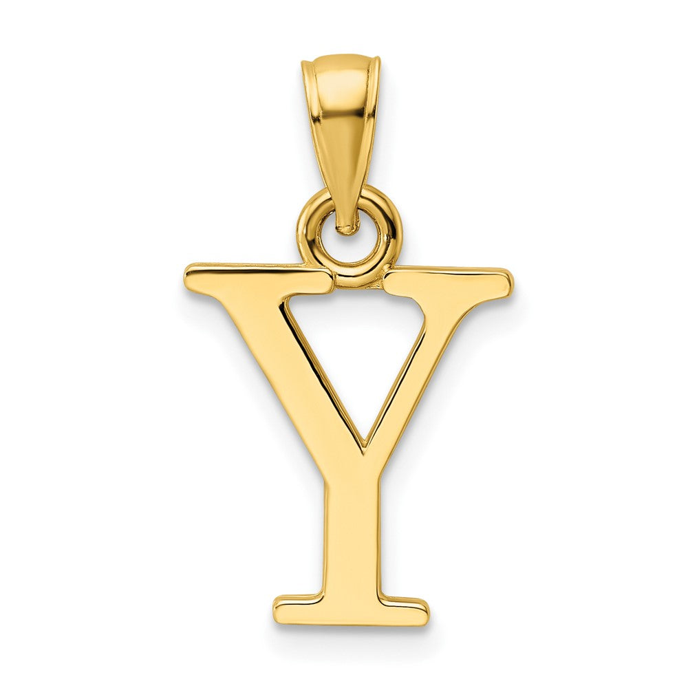 14K Gelbgold Polierter Buchstabe Y Anhänger