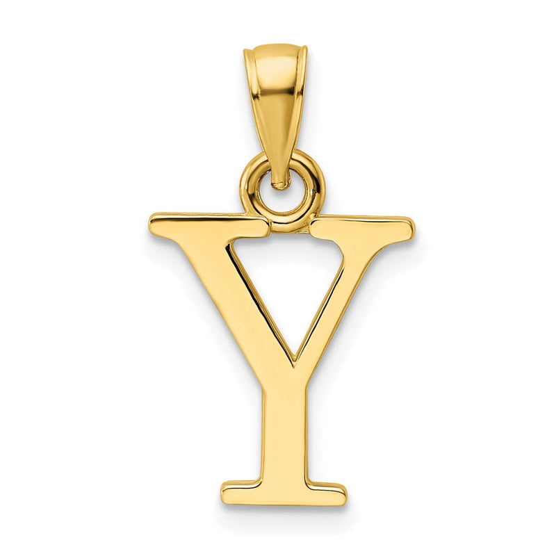 14K Gelbgold Polierter Buchstabe Y Anhänger