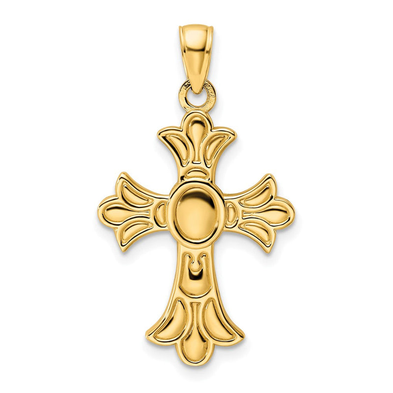 14K Gelbgold Polierter Fantasie-Kreuzanhänger