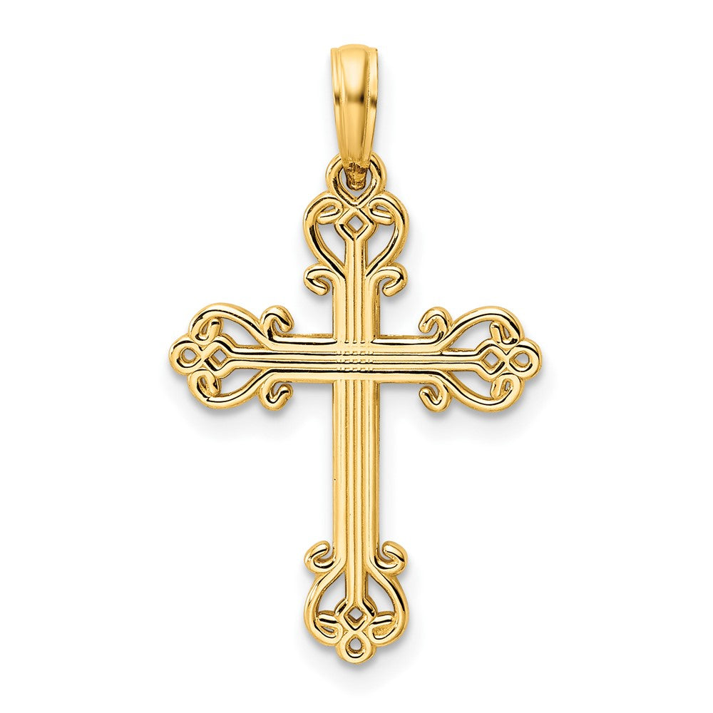 14K Gelbgold Polierter Kreuz-Anhänger