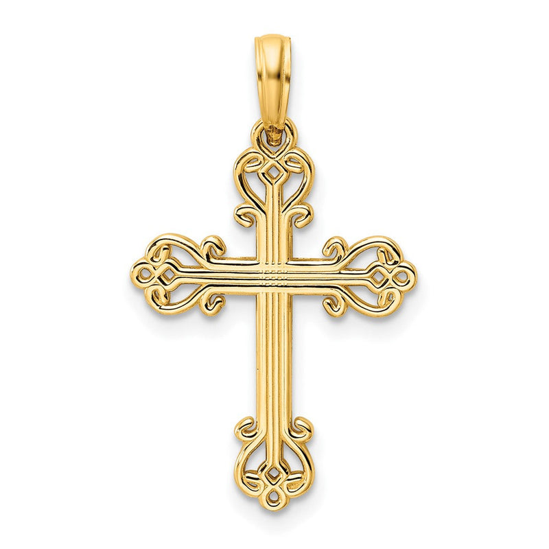 14K Gelbgold Polierter Kreuz-Anhänger