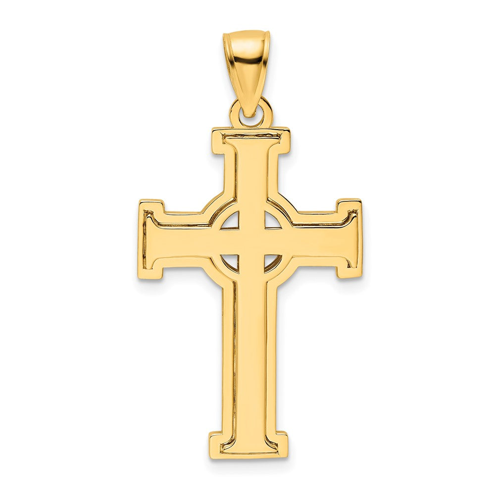 14K Gelbgold Polierter Kreuz-Anhänger